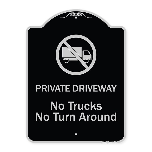 Designer Series-Private Driveway. No Trucks No Turnaround, 24" x 18", BS-1824-9779